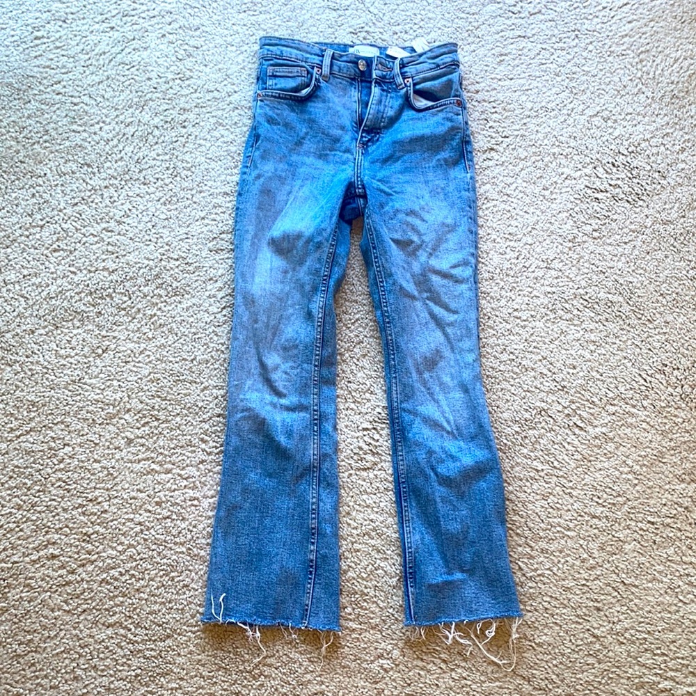 Zara straight leg high waisted jeans